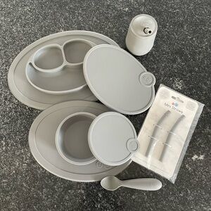 Ezpz Baby Silicone Feeding Set - Gray